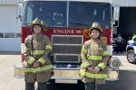 Hedgesville Seniors Wyatt Montgomery and Lauren Elliot at Hedgesville Fire