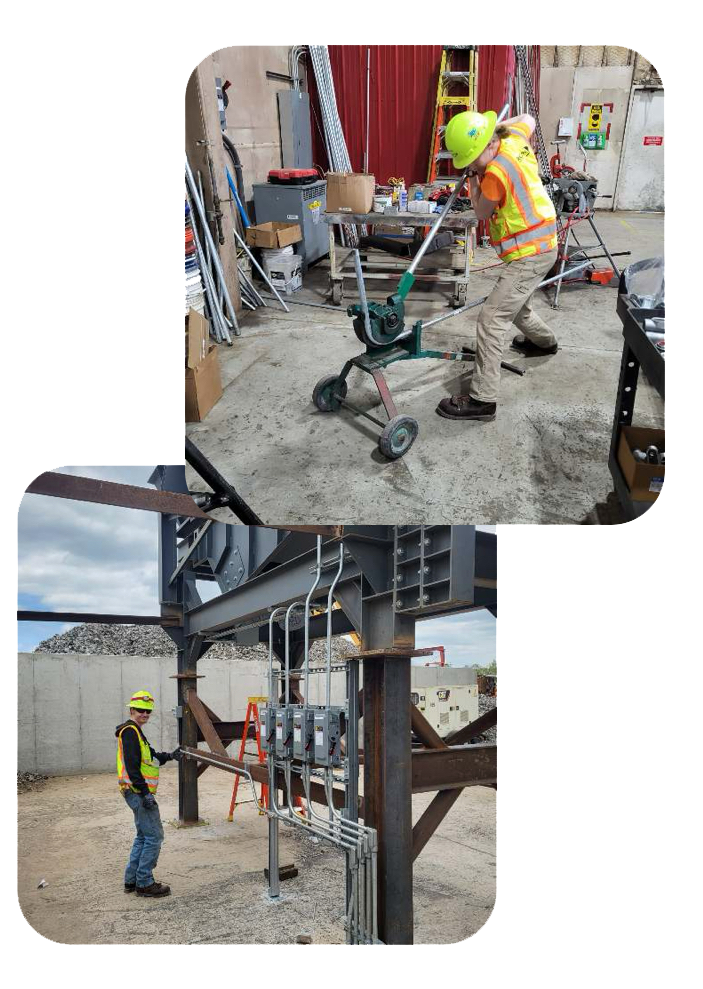 Wyatt Drusda working on the job.